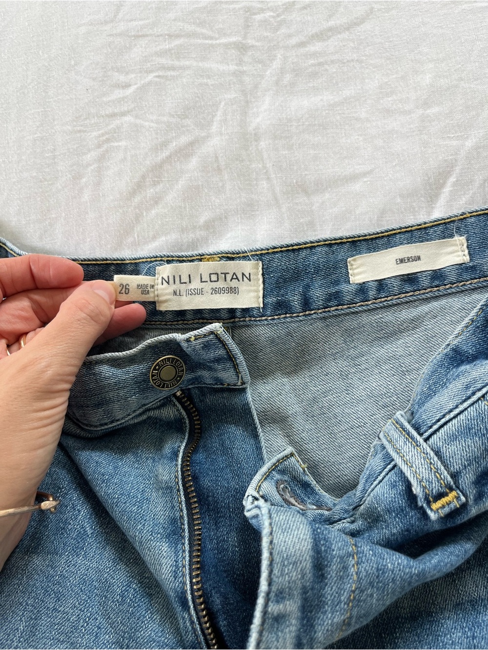 Nili Lotan Blue Relaxed Wide-Leg Jeans - Picture 5 of 7